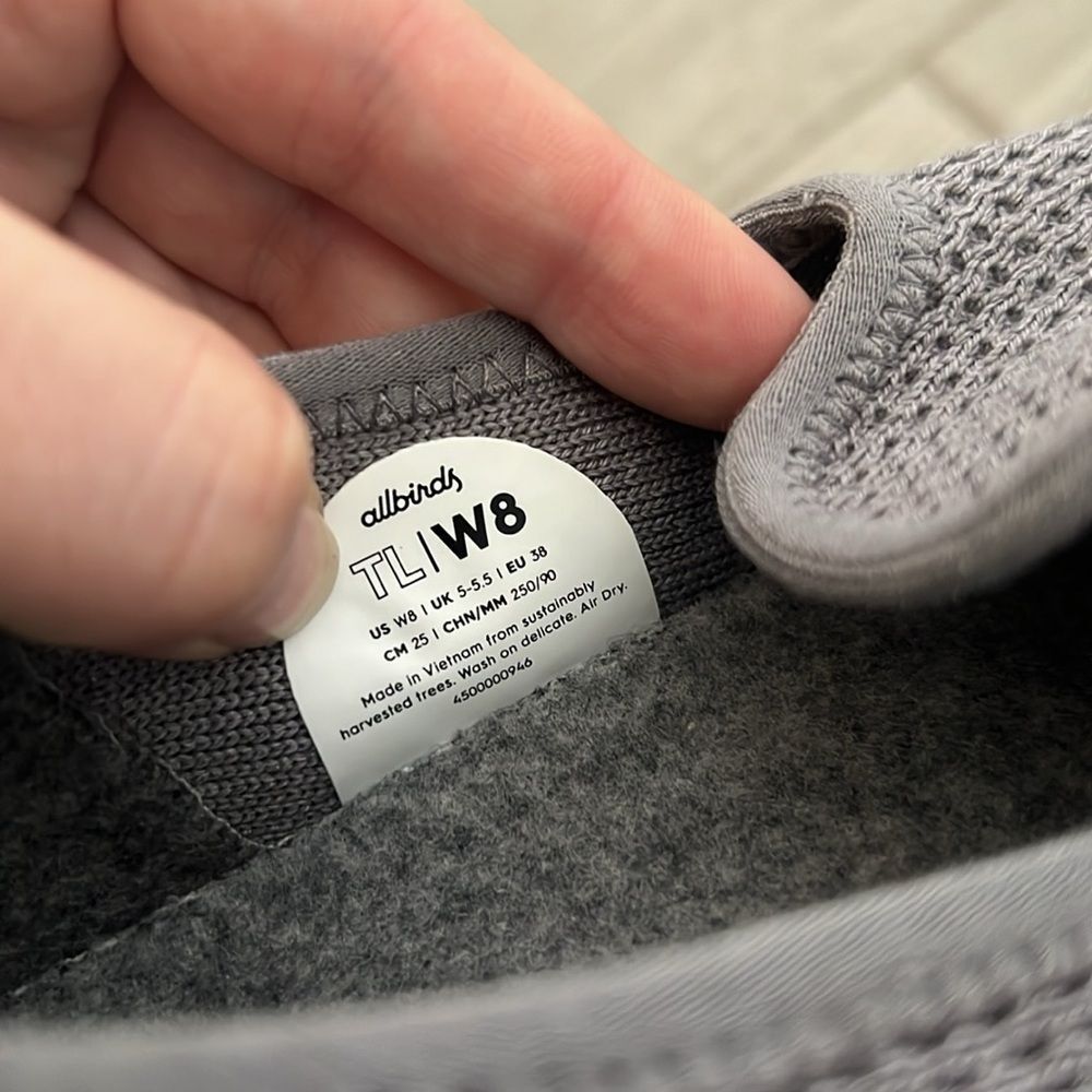 AllBirds Slip-ons Women's Tree Loungers grey/mist size 8 - Picture 4 of 5
